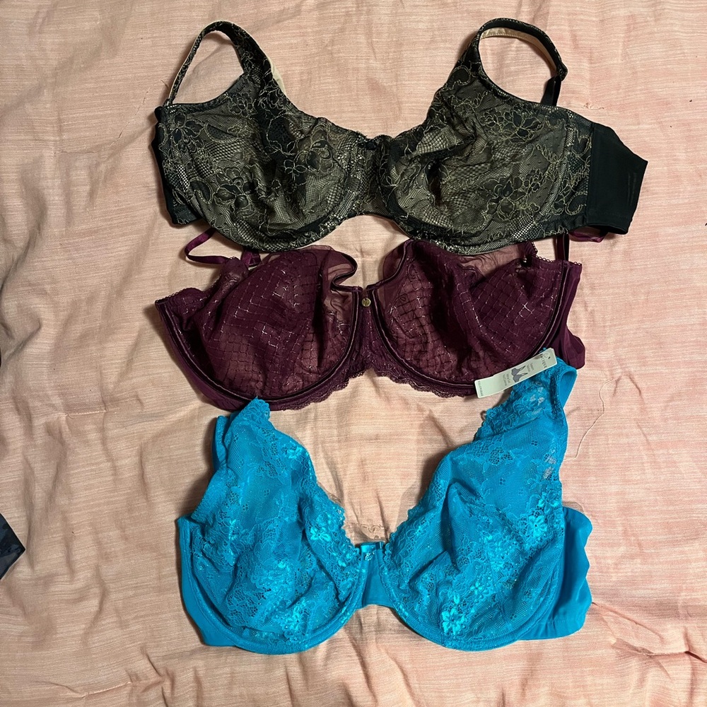 Lot of 3 bras, 44DDD